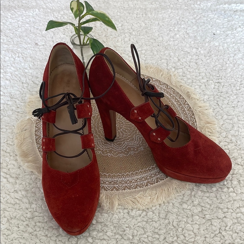 Rag & Bone Elegant Red Suede Women's Heels.